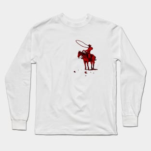 Roping the World ,Cowboy on horse 6 Long Sleeve T-Shirt